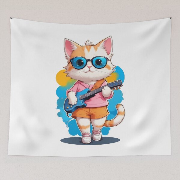 Item preview, World cat day playing the guitar designed and sold by wplamkung.