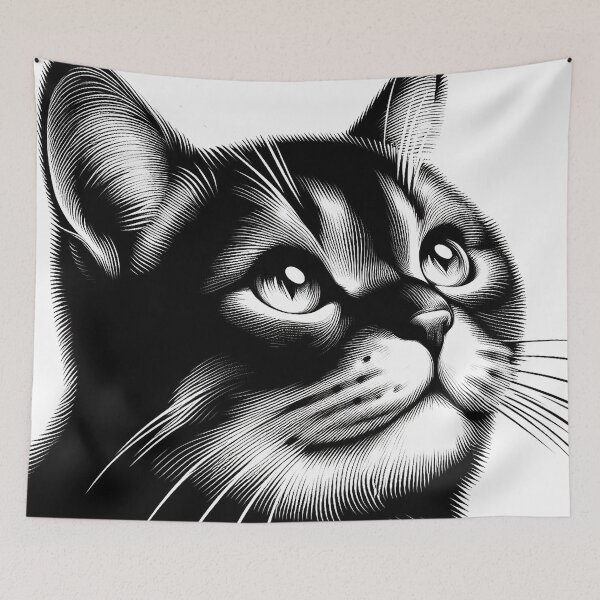 Item preview, The Enigmatic Stare of the Black Cat designed and sold by autrouvetout.