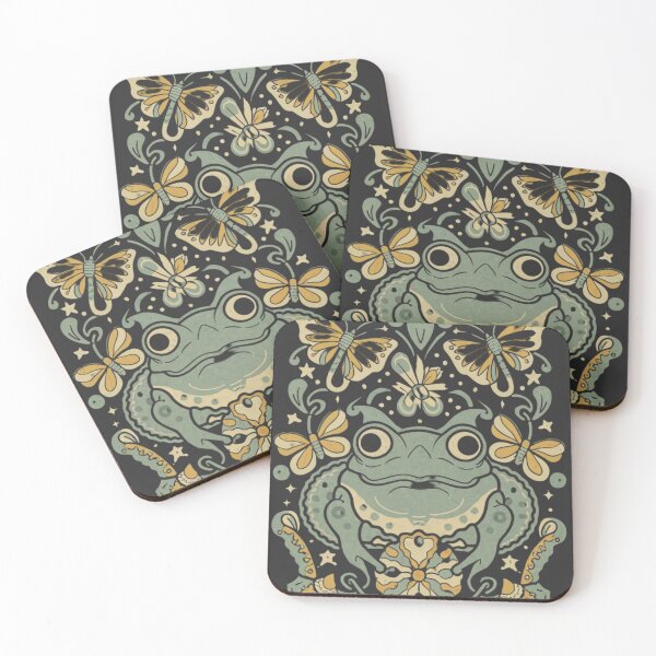 Item preview, Vintage Meadowcore Cottagecore Frogs Butterfly Art Aesthetic designed and sold by MeadowLoom.
