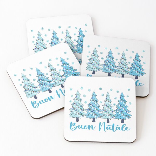 Item preview, Buon Natale Pastel Christmas Trees Italian Holiday Forest Graphic   designed and sold by Bad Kitty Designz.
