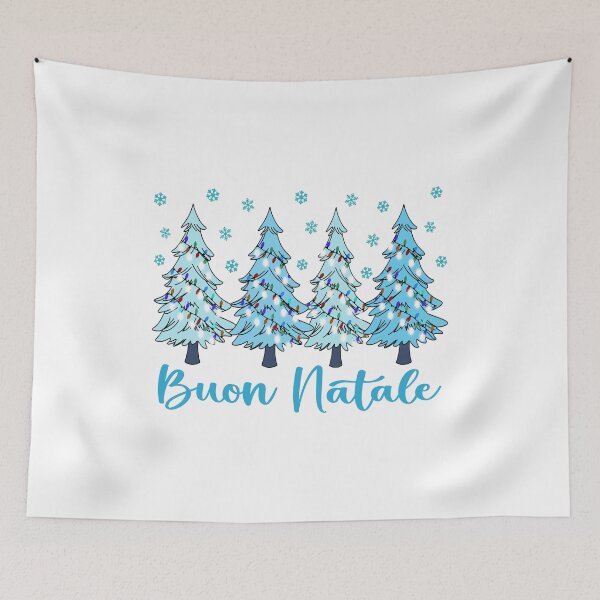Item preview, Buon Natale Pastel Christmas Trees Italian Holiday Forest Graphic   designed and sold by Bad Kitty Designz.