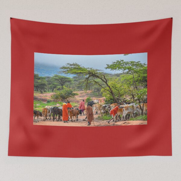 Item preview, Kenya. Maasai Mara National Reserve. Maasai People and their Cattle. designed and sold by vadim19.