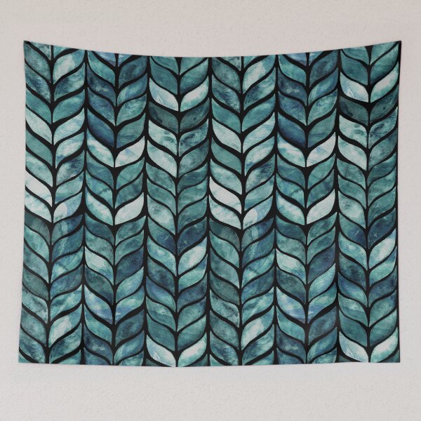 Item preview, Dramatic Watercolor Whale Tail Tiles - Teal  designed and sold by TigaTiga.