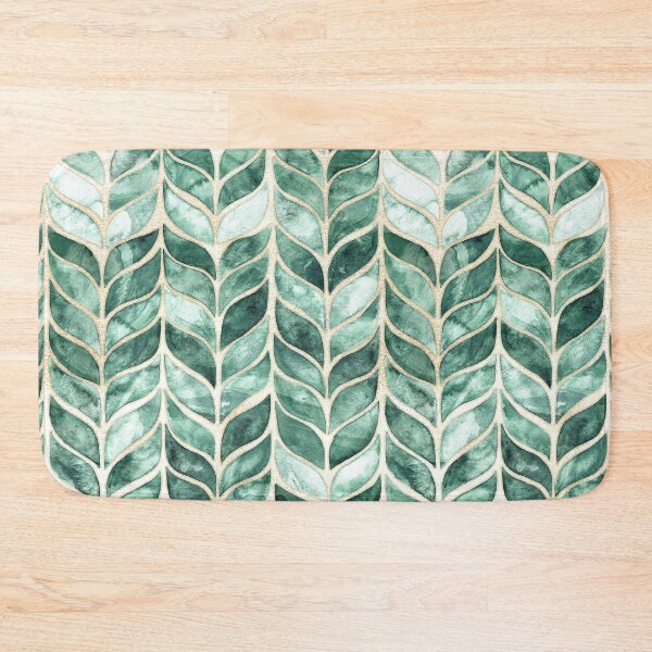 Item preview, Watercolor Whale Tail Tiles - gilded green designed and sold by TigaTiga.