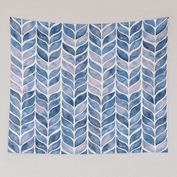 Item preview, Watercolor Whale Tail Tiles - Navy designed and sold by TigaTiga.