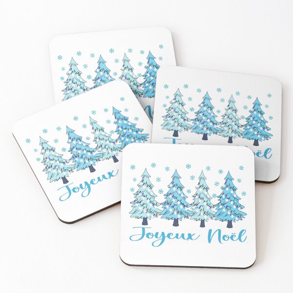 Item preview, Joyeux Noel Pastel Christmas Trees French Holiday Forest Graphic   designed and sold by Bad Kitty Designz.