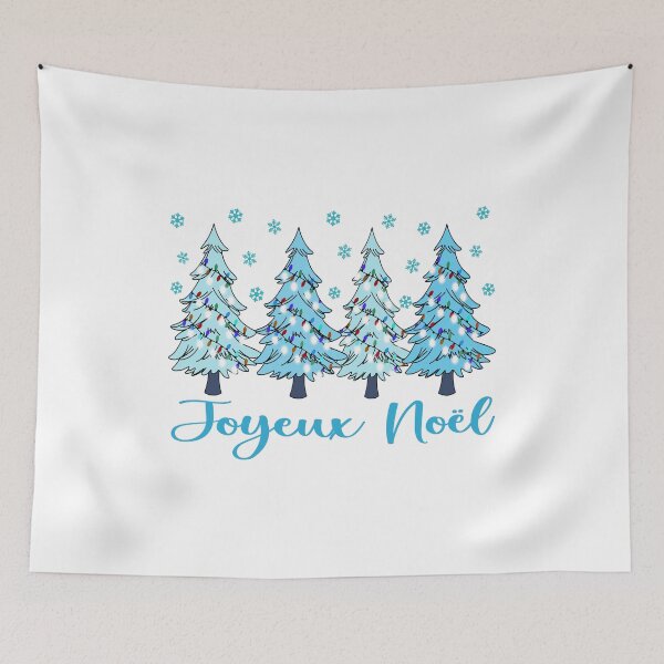 Item preview, Joyeux Noel Pastel Christmas Trees French Holiday Forest Graphic   designed and sold by Bad Kitty Designz.