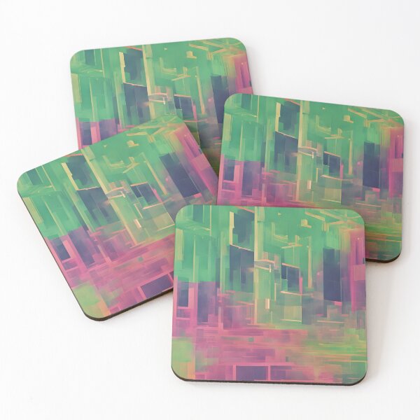 Artikelvorschau, Metropole in Overdrive Green Pink City Modernart entworfen und verkauft von Plus31Designs.