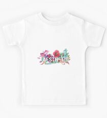 Aesthetic Floral Watercolor Typography Kids Tee