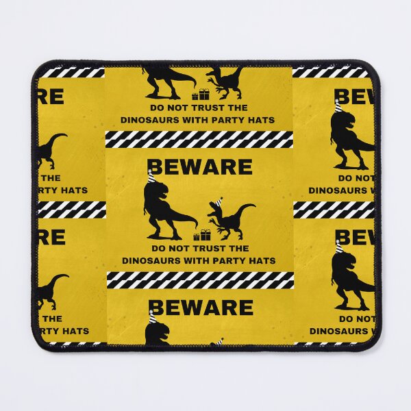 Item preview, Dinosaur warning sign party hats designed and sold by HappysParadise.