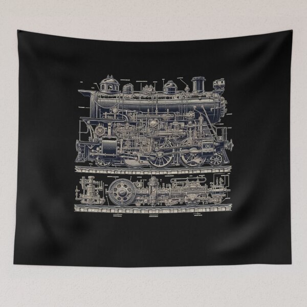 Item preview, Classic Locomotive: Technical Drawing designed and sold by ChromaticBlend.