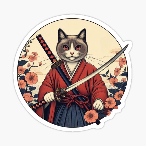 Item preview, Cat with Katana designed and sold by Azrora.