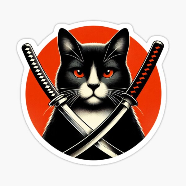 Item preview, Cat with Katana designed and sold by Azrora.