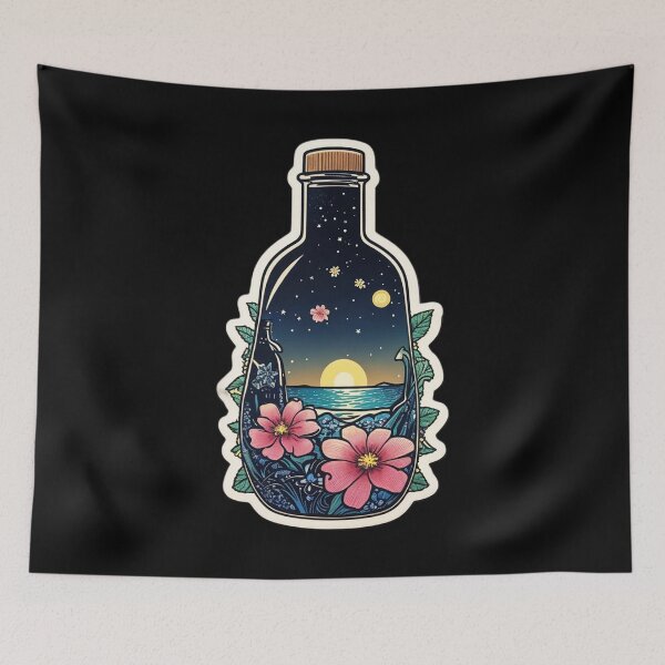 Item preview, Starry Night Sunset Message in a Bottle designed and sold by NautiChic.