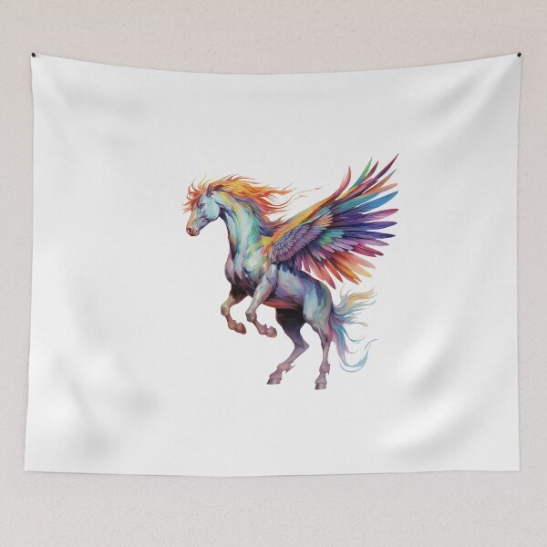 Item preview, Colorful Mythical Pegasus Flying Horse designed and sold by spookycutepeeps.
