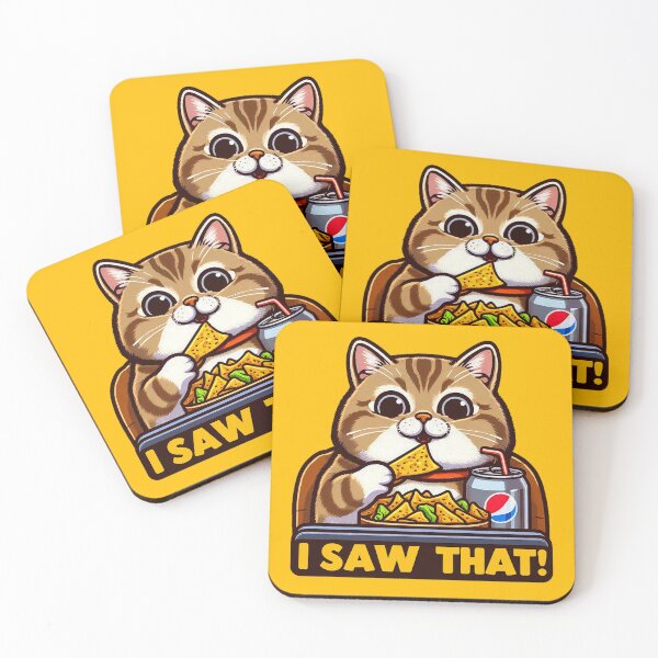 Item preview, I Saw That meme Tabby Cat Couch Potato Nachos Soft Drink designed and sold by plushism.