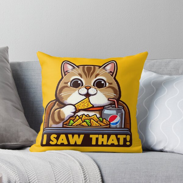 Item preview, I Saw That meme Tabby Cat Couch Potato Nachos Soft Drink designed and sold by plushism.