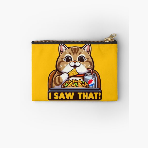 Item preview, I Saw That meme Tabby Cat Couch Potato Nachos Soft Drink designed and sold by plushism.