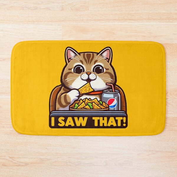Item preview, I Saw That meme Tabby Cat Couch Potato Nachos Soft Drink designed and sold by plushism.