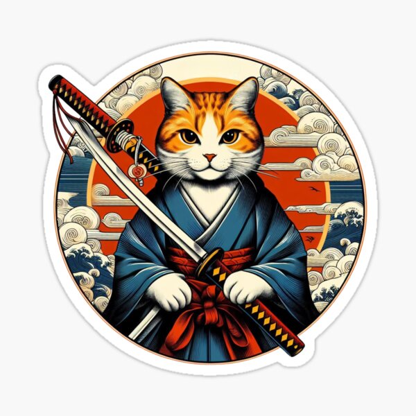 Item preview, Cat with Katana designed and sold by Azrora.