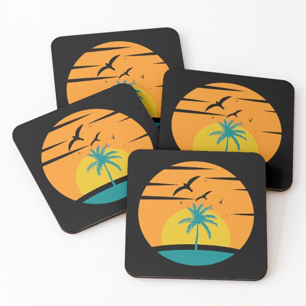 Item preview, Birds flying over sunset retro background designed and sold by Funwaytrend.