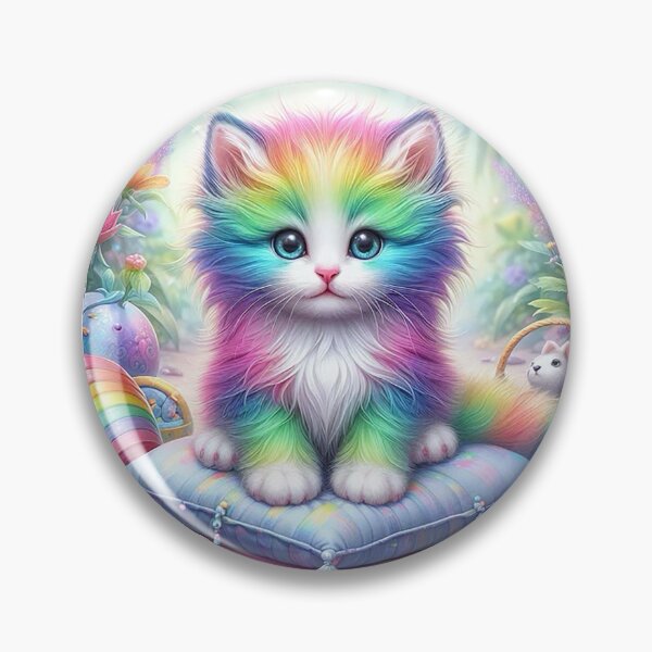 Item preview, Rainbow-Hued Elegance of a Colorful Cat designed and sold by autrouvetout.