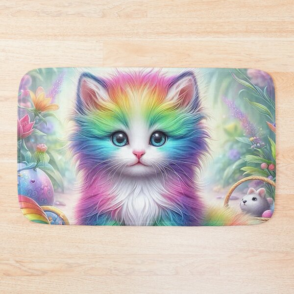 Item preview, Rainbow-Hued Elegance of a Colorful Cat designed and sold by autrouvetout.