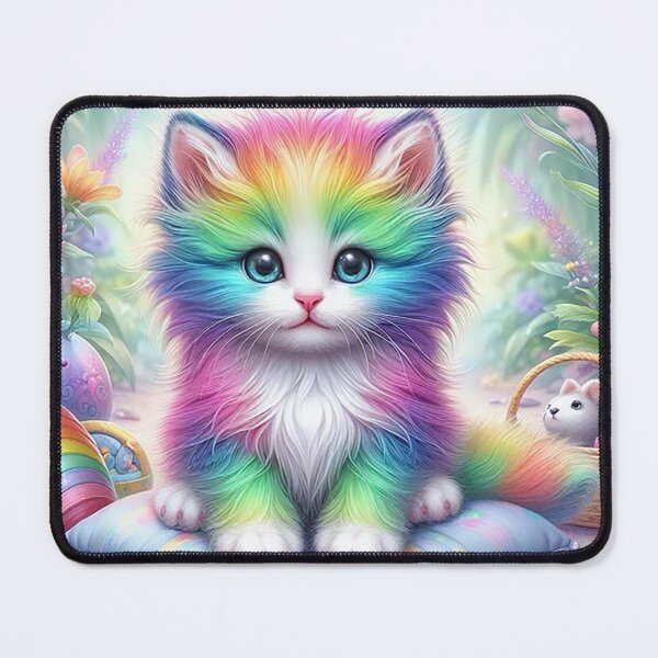 Item preview, Rainbow-Hued Elegance of a Colorful Cat designed and sold by autrouvetout.