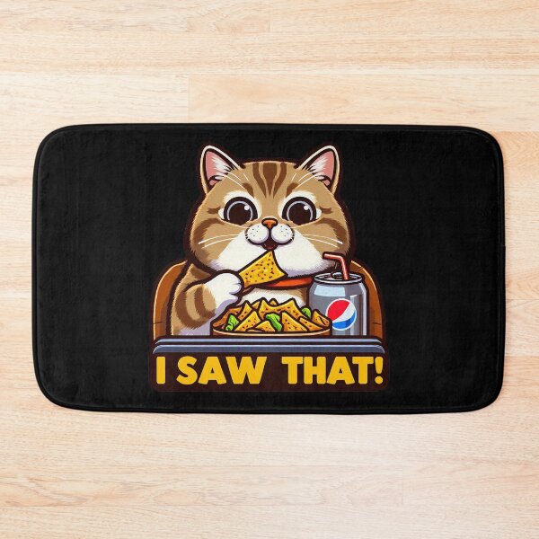 Item preview, I Saw That meme Tabby Cat Couch Potato Nachos Soft Drink designed and sold by plushism.