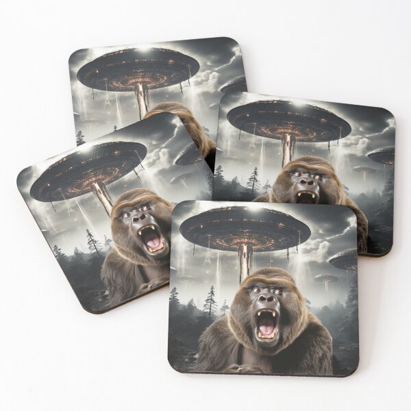 Item preview, Gorilla Selfie with UFOs designed and sold by Master-Print.