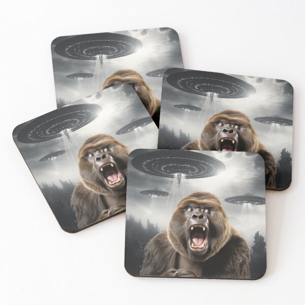 Item preview, Gorilla Selfie with UFOs designed and sold by Master-Print.