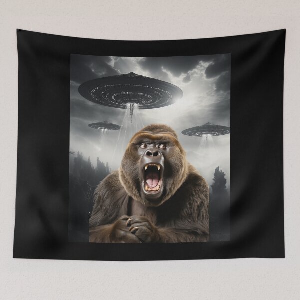 Item preview, Gorilla Selfie with UFOs designed and sold by Master-Print.