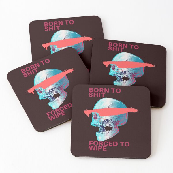 Item preview,  Born To Shit Forced To Wipe 2 Funny Skull Badass Skeleton with Guns Meme designed and sold by Creativedsigna.