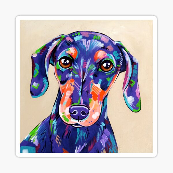 Item preview, Daschund painting "Peanut" designed and sold by EveiArt.