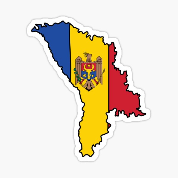 Moldova country shape flag Sticker