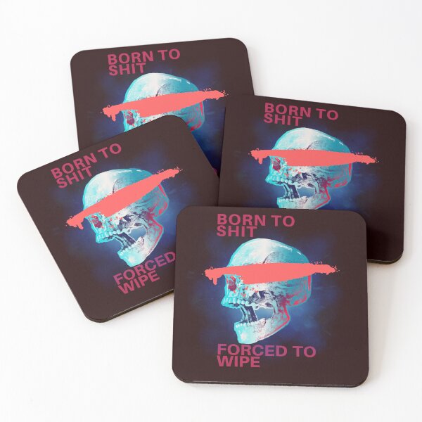 Item preview,  Born To Shit Forced To Wipe 2 Funny Skull Badass Skeleton with Guns Meme designed and sold by Creativedsigna.