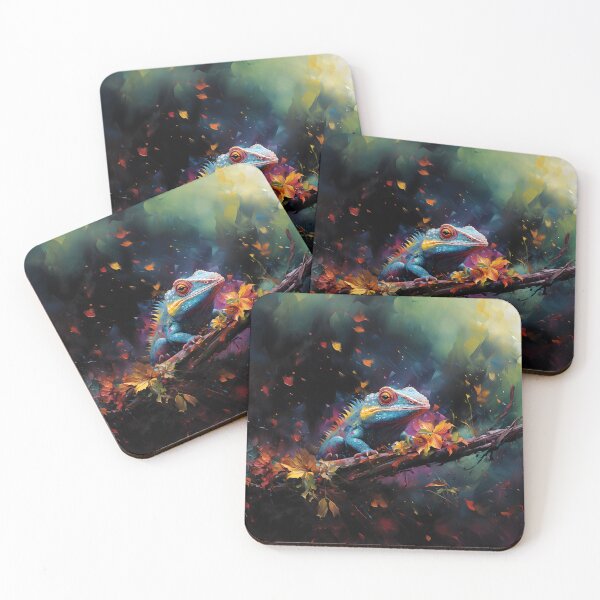 Item preview, Jungle Harmony: The Blue Iguana Among Autumn Leaves designed and sold by unimuse.