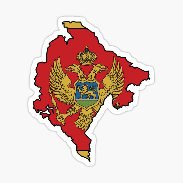 Montenegro country shape flag Sticker