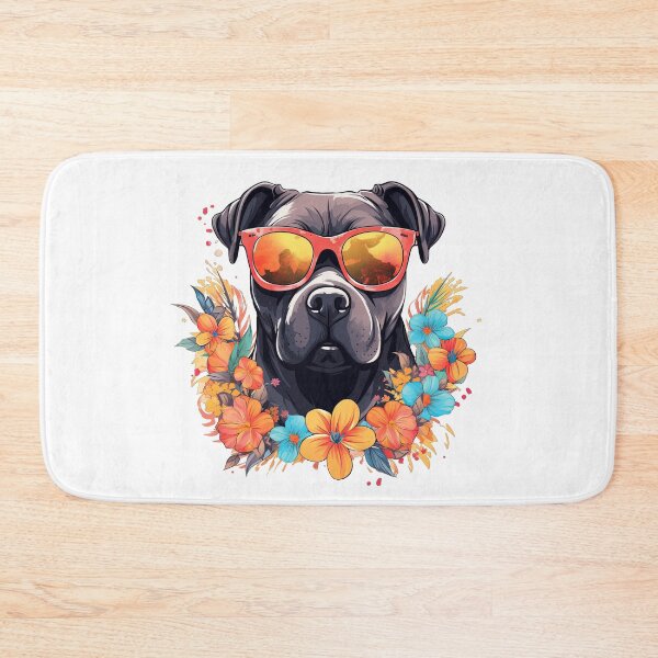 Item preview, Floral Burst Staffordshire Bull Terrier. designed and sold by ZombieLH.