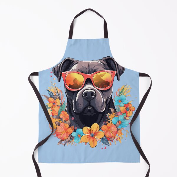 Item preview, Floral Burst Staffordshire Bull Terrier. designed and sold by ZombieLH.