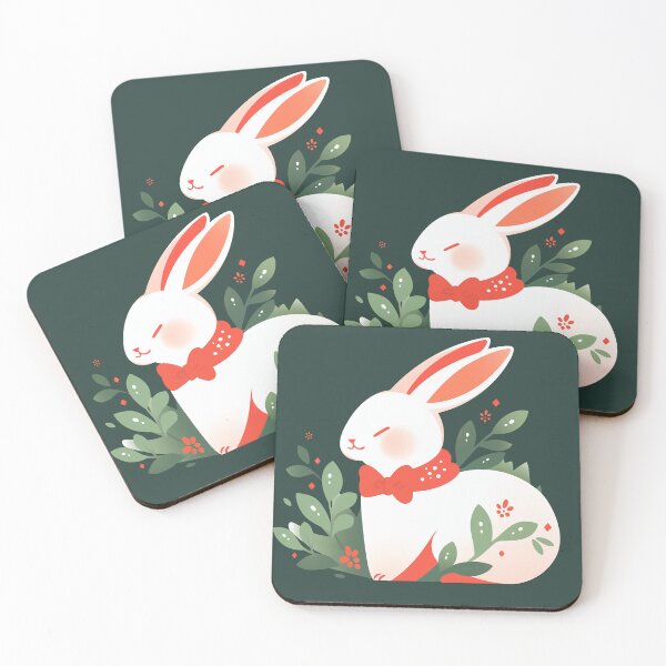 Item preview, Rabbit with festive greenery designed and sold by ArtFrogDesign.