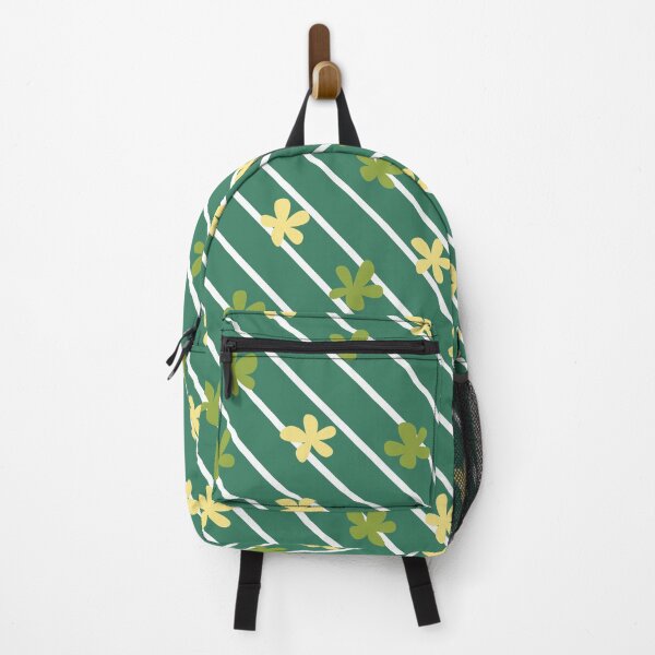 Item preview, Green and Yellow Diagonal Stripes 90s 2000s y2k Cute Flower Pattern designed and sold by blomastudios.