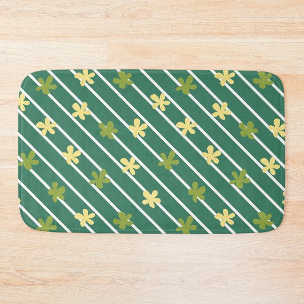 Item preview, Green and Yellow Diagonal Stripes 90s 2000s y2k Cute Flower Pattern designed and sold by blomastudios.