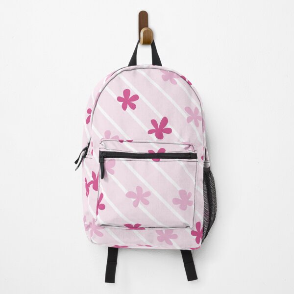Item preview, Pastel Pink Diagonal Stripes 90s 2000s y2k Cute Flower Pattern designed and sold by blomastudios.