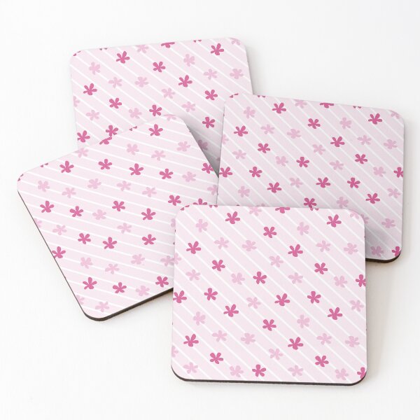 Item preview, Pastel Pink Diagonal Stripes 90s 2000s y2k Cute Flower Pattern designed and sold by blomastudios.