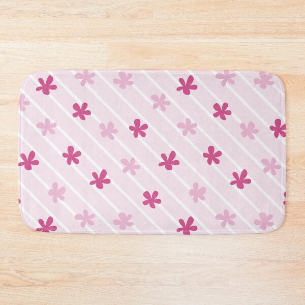 Item preview, Pastel Pink Diagonal Stripes 90s 2000s y2k Cute Flower Pattern designed and sold by blomastudios.