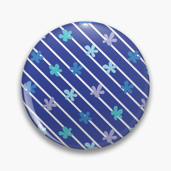 Item preview, Blue Diagonal Stripes 90s 2000s y2k Cute Flower Pattern designed and sold by blomastudios.
