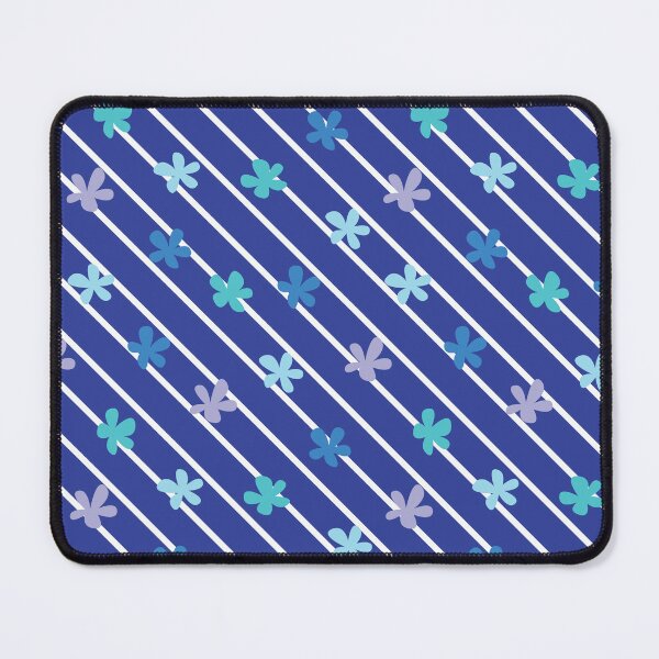 Item preview, Blue Diagonal Stripes 90s 2000s y2k Cute Flower Pattern designed and sold by blomastudios.