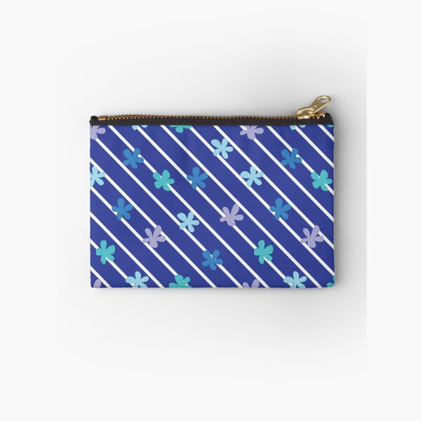 Item preview, Blue Diagonal Stripes 90s 2000s y2k Cute Flower Pattern designed and sold by blomastudios.