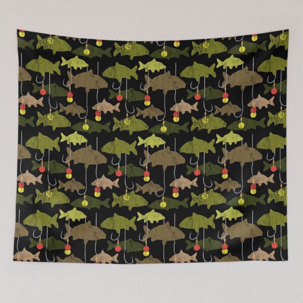 Item preview, Carp Fishing Fishes Pattern designed and sold by HotHibiscus.